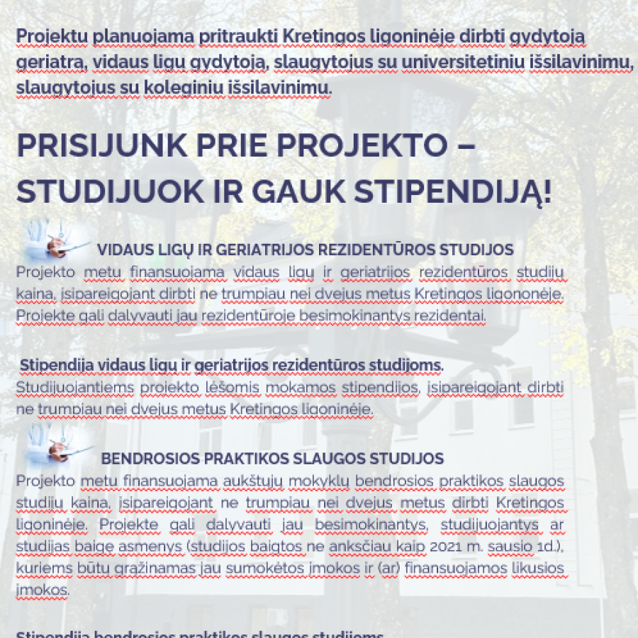 Prisijunk prie projekto - studijuok ir gauk stipendija!